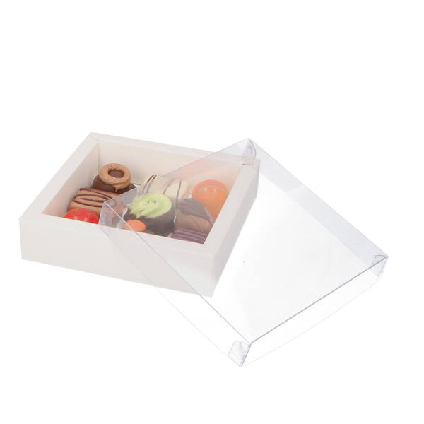 Bonbondozen bodem en deksel  wit 105x105x30 mm