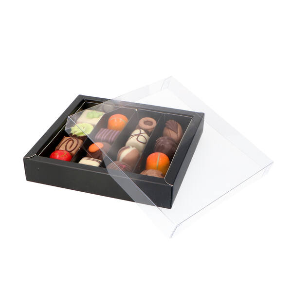 Bonbondozen mat zwart 146x146x30 mm