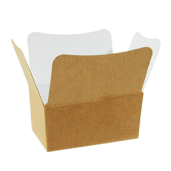 Ballotins 2 bonbons kraft gemonteerd kraft buiten wit binnen 70x35x30 mm