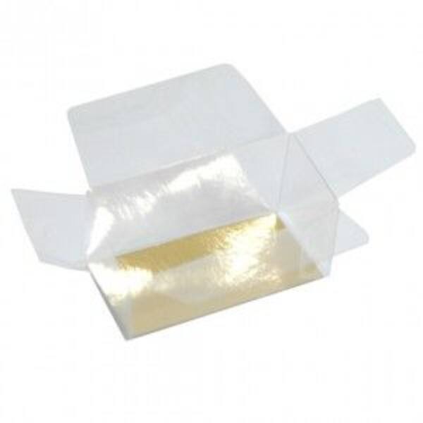 Blisters vouwdozen PET 2 bonbons met goudkarton bodem transparant 69x36x33 mm