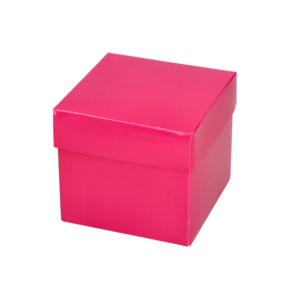 CubeBox® magenta met deksel, goudkarton bodem (diverse maten)