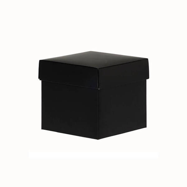 CubeBox® mat zwart met deksel, goudkarton bodem (diverse maten)