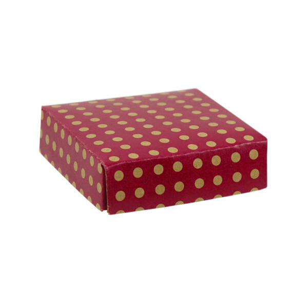 CubeBox® 250 gram 'Girl power' transparant met deksel aubergine stippen 80x80x20 mm