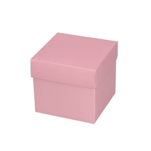 CubeBox® oudroze met deksel, goudkarton bodem (diverse maten)