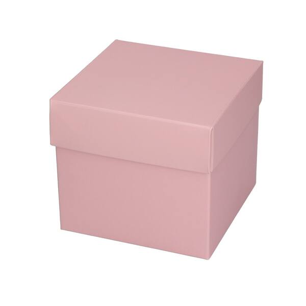 CubeBox® oudroze met deksel, goudkarton bodem (diverse maten)