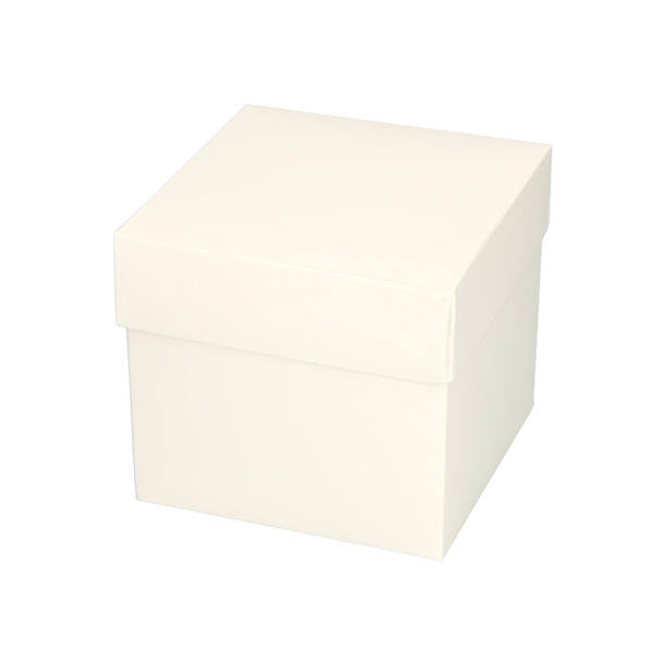 CubeBox® wit met deksel, goudkarton bodem (diverse maten)