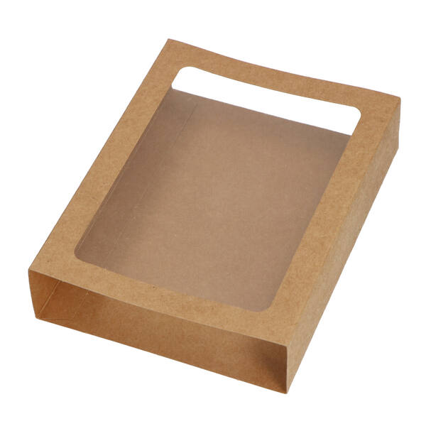Chocoladeletterdozen GK7 sleeve met venster kraft 210x155x36 mm FSC