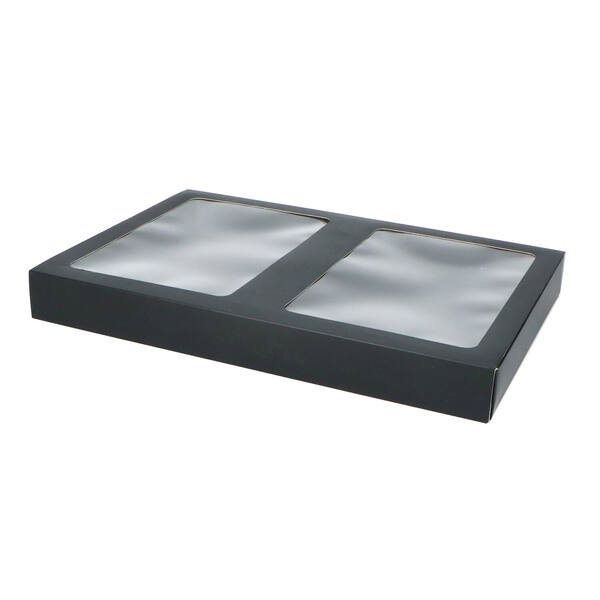 Chocoladeletterdozen GK7 SET 2X bodem en sleeve met venster mat zwart 210x310x34 mm