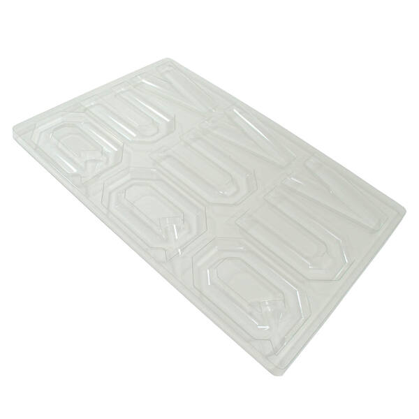 Chocolade mall 9-vaks alfabet Q-U-V PET plaat 595x395 mm