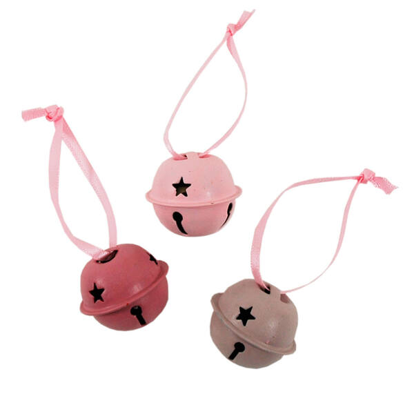 Metalen belletjes roze ø 20 mm per 12 stuks