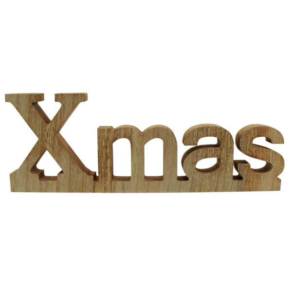 Houten X-mas naturel 235x85 mm per 8 stuks