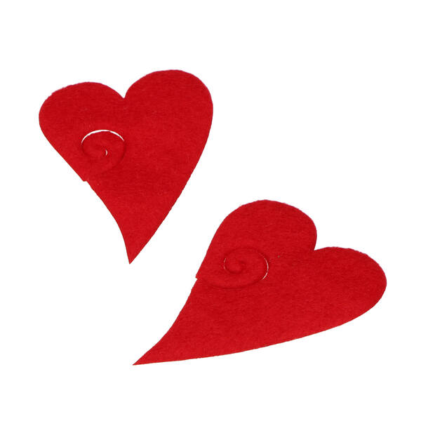 Hart hanger triangel vilt rood 50 mm per 20 stuks