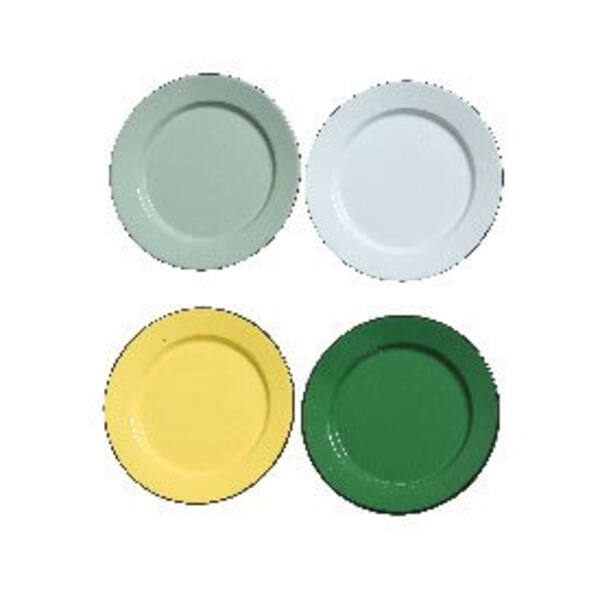 Bord zink rand 4 kleuren assorti ø 210x17 mm