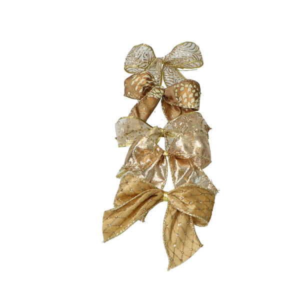 Strik polyester goud met goud binddraad 100x100 mm (445315)