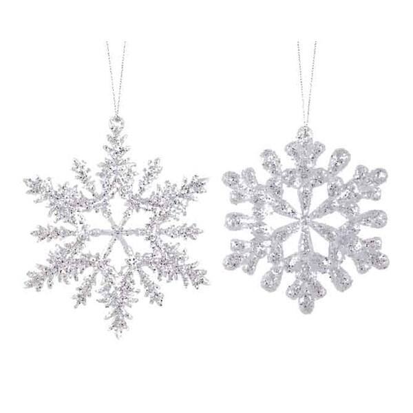 Sneeuwvlok acryl hang 2 assorti (520097) per 2 stuks