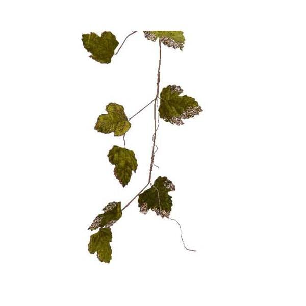 Guirlande pes blad fluweel groen 120 cm (1 st)/610953