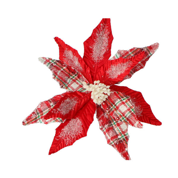 Poinsettia pes clip rood 32x32 cm/629588