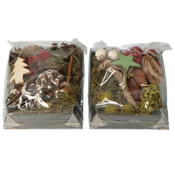 Kerstdeco naturel 2 assorti natuur kleur (1st) 14x20 cm/707399
