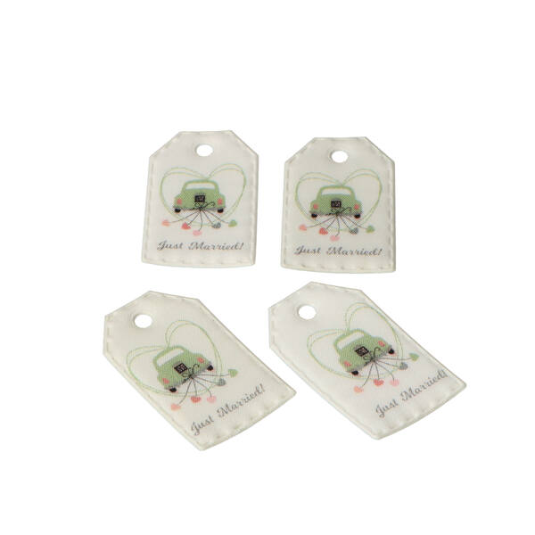 Hanger just married wit/groen (6633-070-01-0016) per 16 stuks