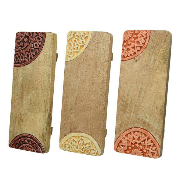 Decodienblad mangohout assorti 400x150x40 mm bruin (863682) per 3 stuks