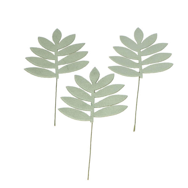 Steker velvet leaves groen 120x40 mm (98006-135-128) per 6 stuks