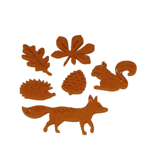 Decoratie herfstfiguurtjes felt koper 40x40 mm (23180-000-95) per 12 stuks