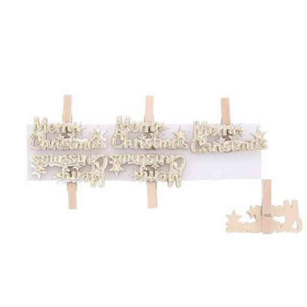 Knijper 'Christmas' 50 mm per 6 stuks XMA82918GO