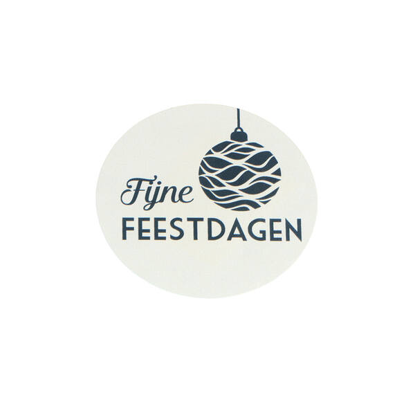 Etiketten 'Fijne feestdagen blauw' ø 50 mm