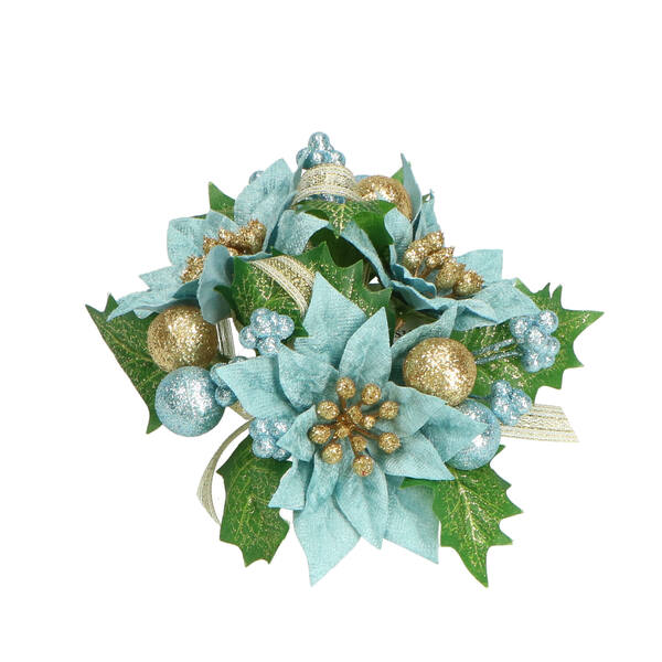 Kaarsenring eucalyptus met kerstster 140 mm 24575