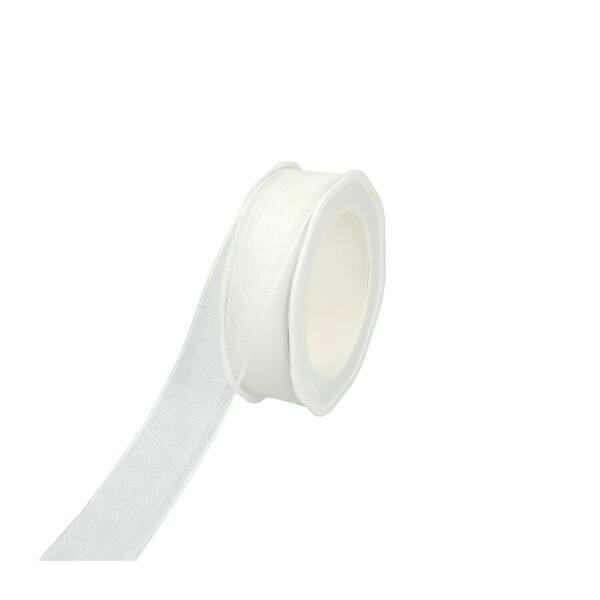 Lint organza wit met draad 25 mm x 20 m 8WOWE.26.01
