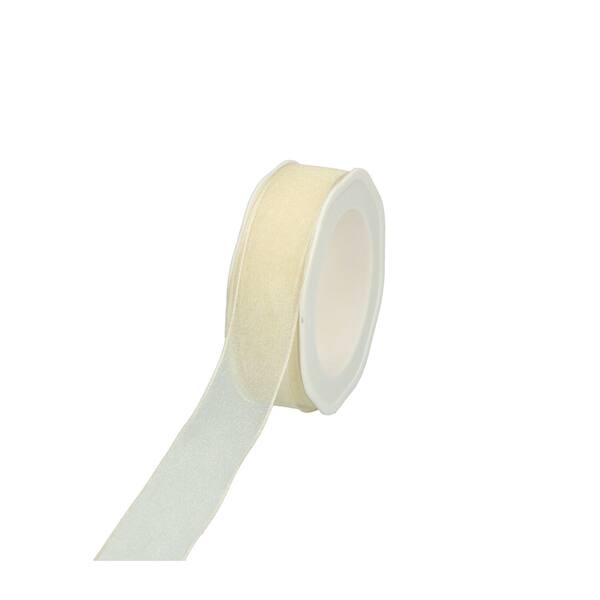 Lint organza crème met draad 25 mm x20 m 8.wowe26.02