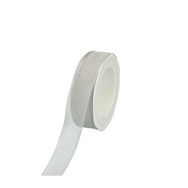 Lint organza zilver met draad 25 mm x 20 m 8.WOWE26 05