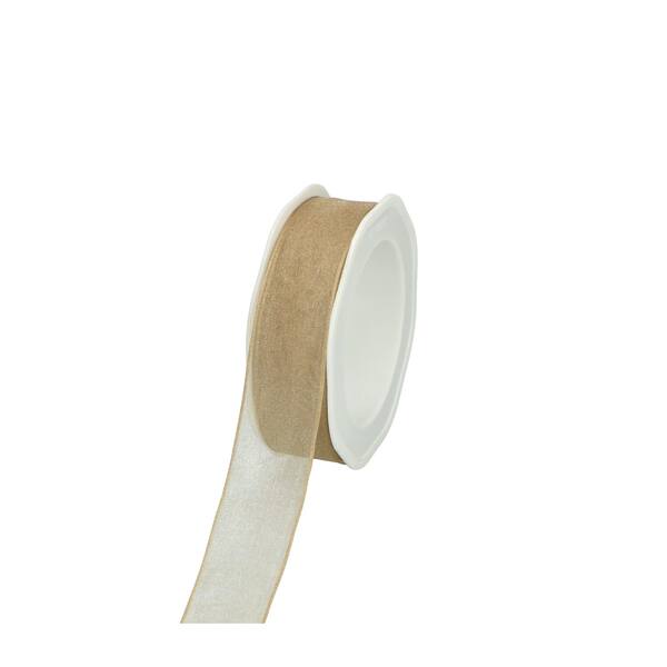 Lint organza camel met draad 25 mm x20 m 8.WOWE26.41