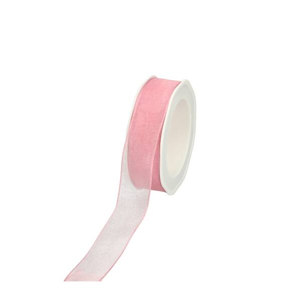 Lint organza roze met draad 25 mm x20 m 8.WOWE.26.53