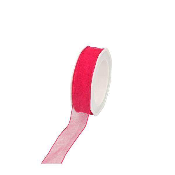 Lint organza fuchsia met draad 25 mm x20 m 8.WOWE26-54