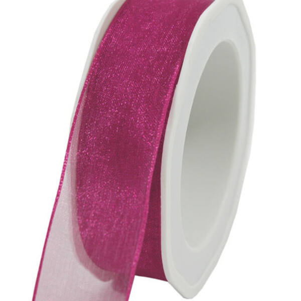 Lint organza cyclaam met draad 25 mm x 20 m 8.WOWE26.55