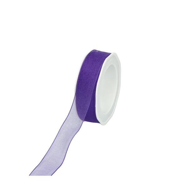 Lint organza paars met draad 25 mm x 20 m 8.WOW.26.84