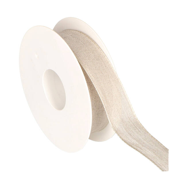 Lint canvaslook naturel sand met draad 25 mm x25 m 092.025.02.0070