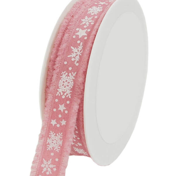 Lint met kant roze 18 mm x20 m
