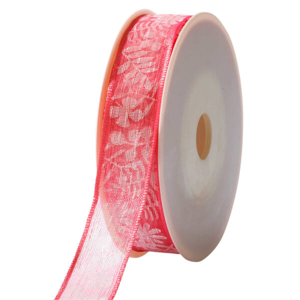 Lint bladeren roze organza (176) 25 mm x20 m 726 025 176 20