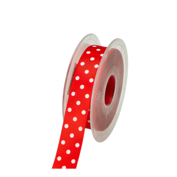 Lint rood wit met dots 23 mm x20 m 8.dots.26.65