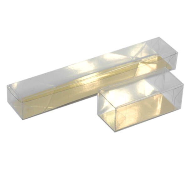 Bonbondozen micadoos transparant met bodem goud 80x30x30 mm