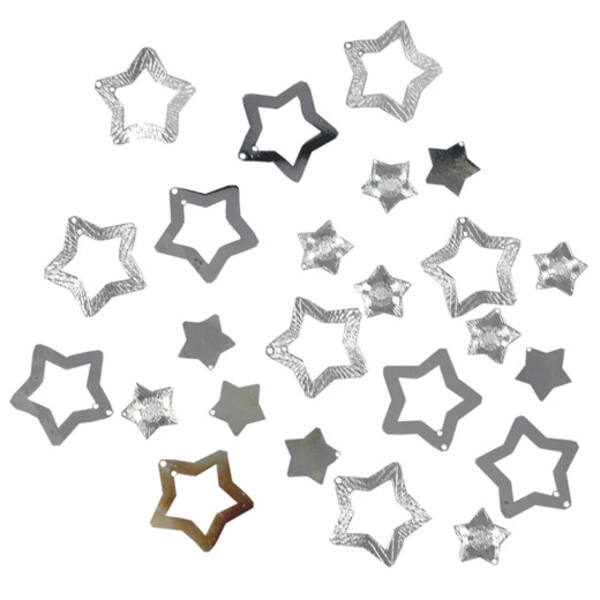 Decoratie ster zilver per 24 stuks