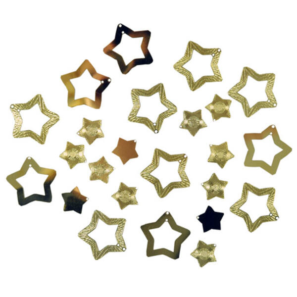 Decoratie ster goud per 24 stuks