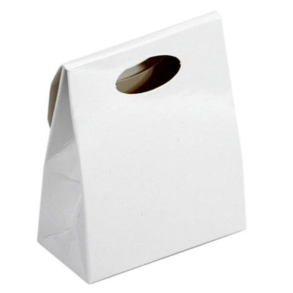 Tasjes voor 2 pralines 'Just 4 fun' wit 65x32x80 mm