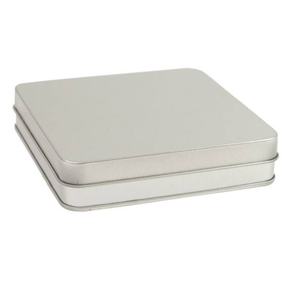 Blik vierkant alu style zilver 120x120x25 mm
