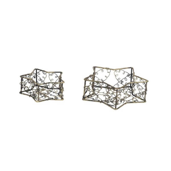 Sterren boxjes 2-delig zilver 110x110 cm/80x80 mm per 5 sets