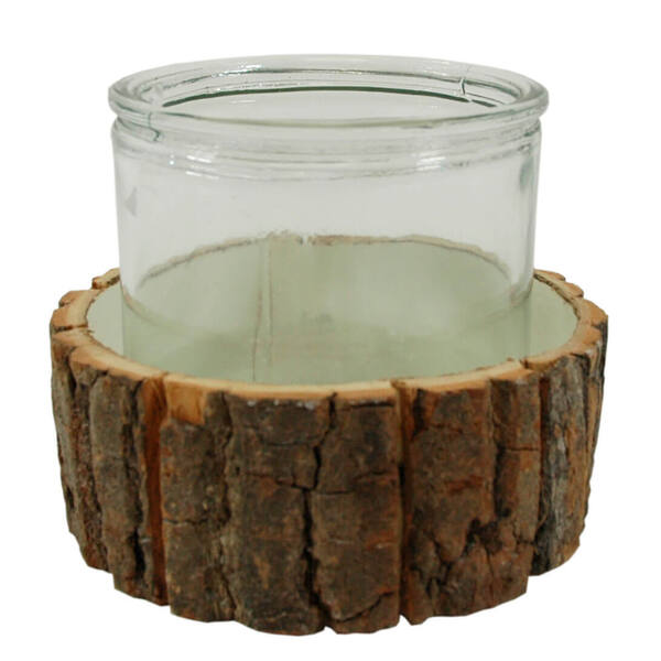 Schaal schors ø 13 cm/ø 10 cm met glas