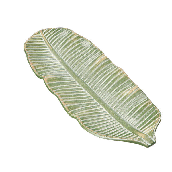 Houten tropish blad schaal groen 250x90 mm/22899 360 548
