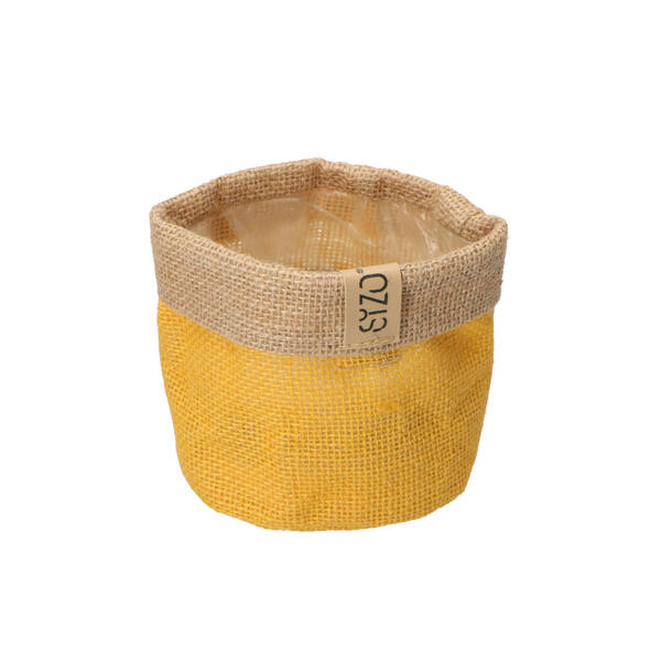 Jute zak geel plastic gevoerd 110 mm (820067) per 6 stuks